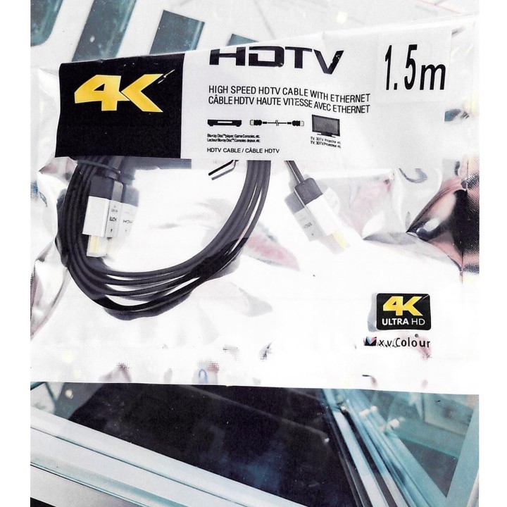 Câble HDMI 4K Ultra HD 1,5 m Ethernet — photo fournisseur groupée