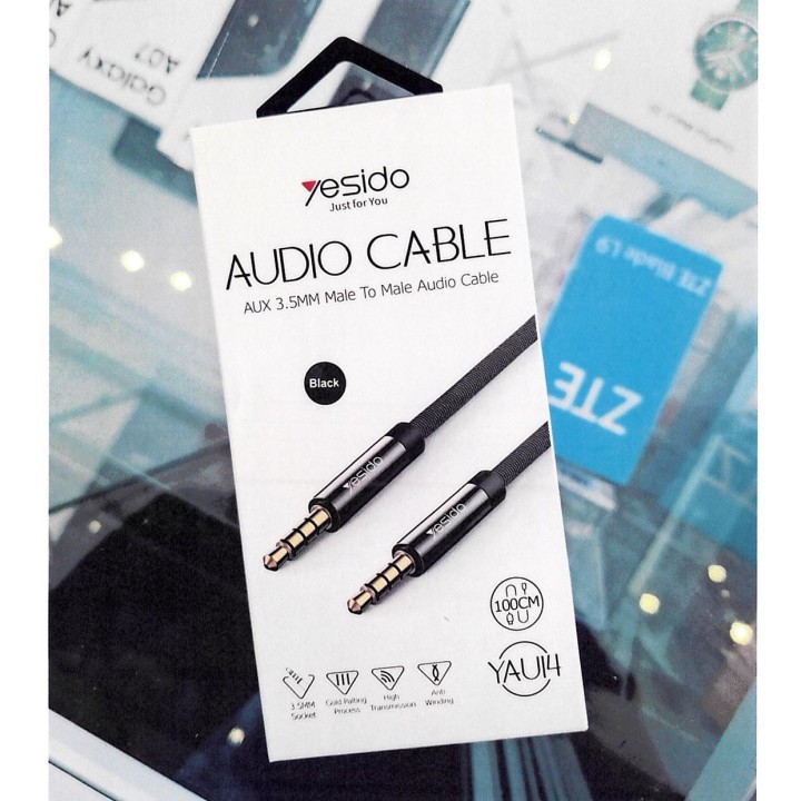 Câble audio YESIDO YAU14 3,5 mm mâle-mâle — photo fournisseur groupée