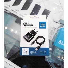 Chargeur Blue Star USB-A 1A avec câble Micro-USB — photo fournisseur groupée